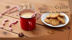  Presentation with red star - Audience pleasing theme consisting of christmas-and-seasonal-drinks-concept backdrop and a coral colored foreground