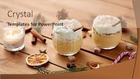  Presentation with candle christmas - Amazing theme having christmas-and-seasonal-drinks-concept backdrop and a lemonade colored foreground