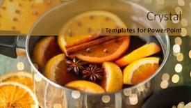  Presentation with mulled wine - Slides with christmas-and-seasonal-drinks-concept background and a gold colored foreground