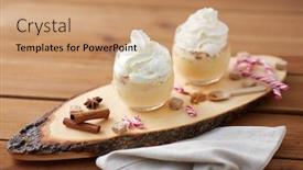  Presentation with candy canes - PPT layouts featuring christmas-and-seasonal-drinks-concept background and a coral colored foreground