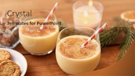  Presentation with candy canes - Audience pleasing PPT layouts consisting of christmas-and-seasonal-drinks-concept backdrop and a coral colored foreground