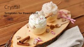  Presentation with christmas candy - Slide set having christmas-and-seasonal-drinks-concept background and a coral colored foreground