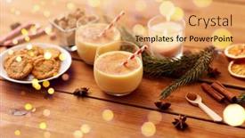  Presentation with candy canes - PPT layouts with christmas-and-seasonal-drinks-concept background and a yellow colored foreground