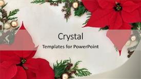  Presentation with flower border - Presentation design with christmas and thanksgiving poinsettia flower background and a lemonade colored foreground