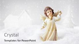  Presentation with christmas angel - Slide set consisting of christmas-angel-in-winter-snow background and a sky blue colored foreground