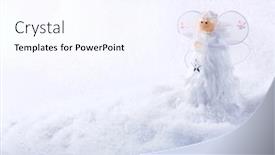  Presentation with christmas angel - Colorful slides enhanced with christmas angel on a snow backdrop and a sky blue colored foreground