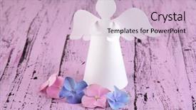  Presentation with christmas angel - Colorful theme enhanced with christmas angel on color wooden backdrop and a  colored foreground