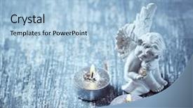  Presentation with christmas angel - Presentation theme having christmas angel rustic wooden background background and a light blue colored foreground