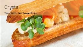  Presentation with appetizer - Cool new presentation theme with christmas-appetizer-on-the-tables backdrop and a yellow colored foreground