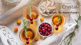  Presentation with apple wine - Colorful PPT theme enhanced with christmas-apple-cider-cocktail backdrop and a coral colored foreground