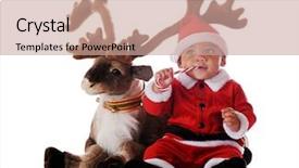  Presentation with baby christmas - Colorful theme enhanced with christmas baby - adorable biracial santa eating backdrop and a coral colored foreground