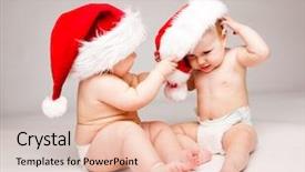 Presentation with kid unity - Presentation theme enhanced with christmas baby - kid pulling santa hat background and a lemonade colored foreground