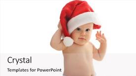  Presentation with baby christmas - Slides having christmas baby in a red background and a lemonade colored foreground