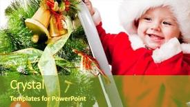  Presentation with baby christmas - Presentation theme having christmas baby on the step ladder background and a tawny brown colored foreground