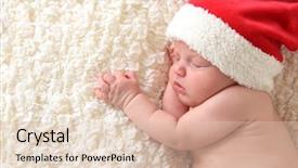  Presentation with baby christmas - Presentation with christmas baby wearing a santa background and a lemonade colored foreground