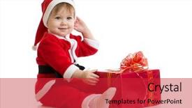  Presentation with new baby - Beautiful PPT theme featuring christmas baby with box backdrop and a red colored foreground