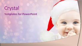  Presentation with baby christmas - PPT theme having christmas babyhood childhood and people background and a lemonade colored foreground