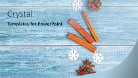  Presentation with blue stars - Colorful PPT layouts enhanced with christmas-background-anise-stars-cinnamon backdrop and a light blue colored foreground
