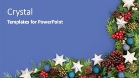  Presentation with festive season - Cool new slide set with christmas-background-border-on-blue backdrop and a teal colored foreground