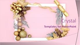  Presentation with gold border - Presentation having christmas-background-border-on-pink background and a lemonade colored foreground