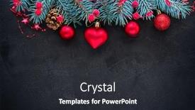  Presentation with spruce - Theme featuring christmas-background-green-spruce-branches background and a dark gray colored foreground