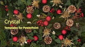  Presentation with holly - Colorful presentation theme enhanced with christmas background of holly mistletoe backdrop and a tawny brown colored foreground