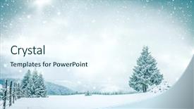  Presentation with christmas magic - PPT theme consisting of christmas background of snowy winter background and a sky blue colored foreground