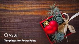  Presentation with congratulatory - Beautiful PPT layouts featuring christmas-background-red-gift-box backdrop and a tawny brown colored foreground