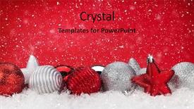 Presentation with snow - Colorful presentation design enhanced with christmas background with baubles backdrop and a red colored foreground