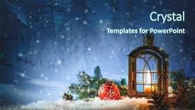  Presentation with lantern - Beautiful theme featuring christmas background with burning lantern backdrop and a ocean colored foreground