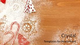  Presentation with animated christmas snowflakes - Beautiful slide set featuring christmas background with candies snowflakes backdrop and a coral colored foreground
