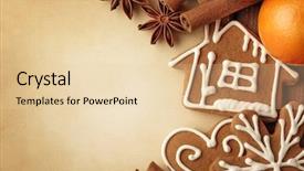  Presentation with gingerbread - Presentation theme with christmas background with christmas gingerbread cookies background and a lemonade colored foreground