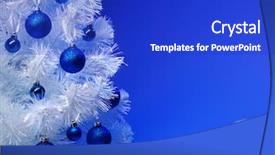  Presentation with christmas tree - PPT theme consisting of christmas background with christmas tree background and a cobalt blue colored foreground