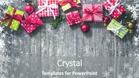  Presentation with boxes - PPT layouts enhanced with christmas background with decorations background and a gray colored foreground