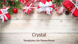  Presentation with christmas red - PPT layouts featuring christmas background with decorations background and a sky blue colored foreground