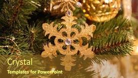  Presentation with gold glitter - Beautiful PPT theme featuring christmas-background-with-decorative-gold backdrop and a tawny brown colored foreground
