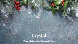  Presentation with holly - Cool new presentation with christmas background with fir tree backdrop and a gray colored foreground
