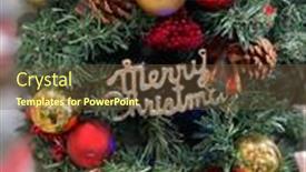  Presentation with fir tree - Presentation theme consisting of christmas-background-with-fir-tree background and a tawny brown colored foreground