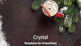  Presentation with fir tree - Colorful presentation theme enhanced with christmas background with fir tree backdrop and a dark gray colored foreground