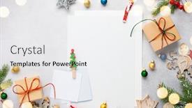  Presentation with fir tree - Slide set featuring christmas background with gift boxes festive decor fir tree branches and paper cards notes flat lay christmas and new year concept background and a white colored foreground