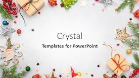  Presentation with fir tree - Audience pleasing slide set consisting of christmas-background-with-gift-boxes backdrop and a white colored foreground