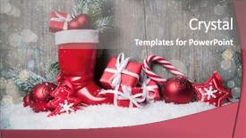  Presentation with christmas hamper gift traditional - Cool new presentation theme with christmas background with gift boxes backdrop and a gray colored foreground