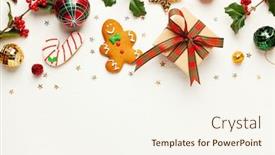  Presentation with nature boxes - Cool new PPT theme with christmas-background-with-gingerbread-cookies backdrop and a cream colored foreground