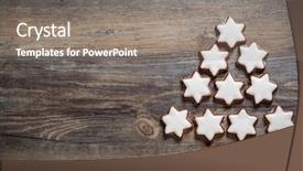  Presentation with cookies christmas - PPT theme with christmas background with gingerbread cookies background and a gray colored foreground