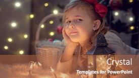  Presentation with christmas girl - Cool new PPT layouts with christmas background with little girl on the background of a christmas tree backdrop and a red colored foreground