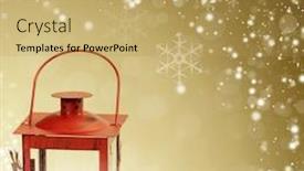  Presentation with lantern - Colorful presentation theme enhanced with christmas background with red lantern and snow backdrop and a yellow colored foreground