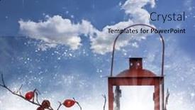  Presentation with lantern - Cool new presentation theme with christmas background with red lantern and snow backdrop and a teal colored foreground