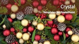  Presentation with gold red - Amazing PPT theme having christmas background with red backdrop and a tawny brown colored foreground