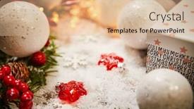  Presentation with spruce - Colorful slides enhanced with christmas background with small gifts red ribbon and spruce branch backdrop and a lemonade colored foreground