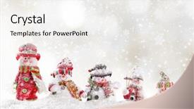  Presentation with snowman - Slide set consisting of christmas background with snowman background and a white colored foreground